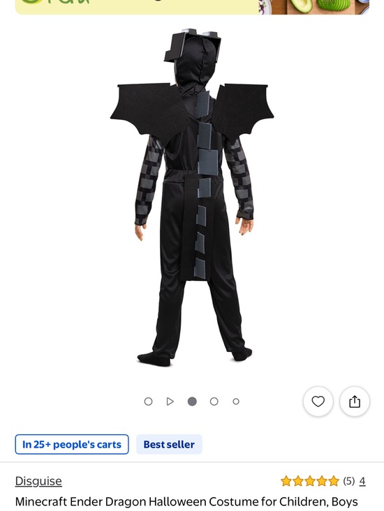 Disguise Other - Disguise Black and Gray Ender Dragon Kids Halloween Costume